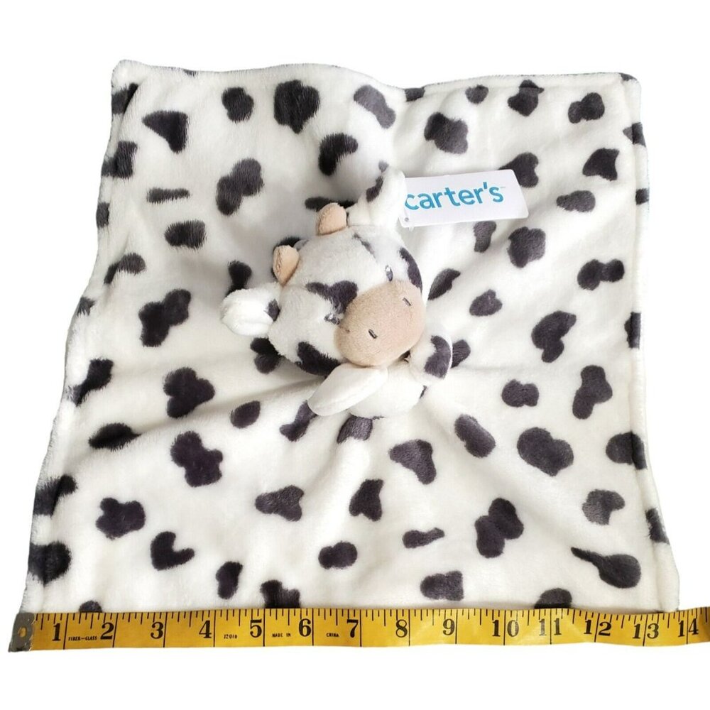 New Plush Cuddle Cow Lovey Carters Security Blanket Stuffed Farm Animal Snuggler - Picture 8 of 10